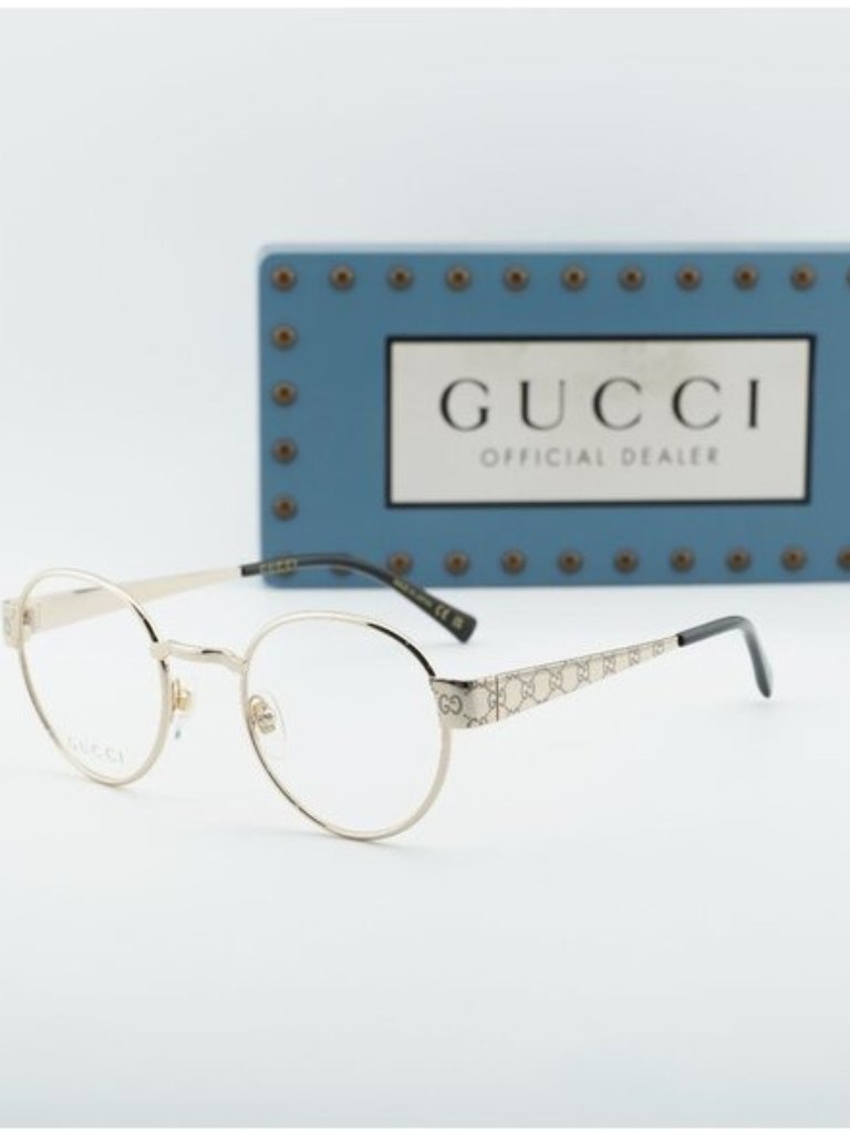 Gucci Gg1855o 001 Round Eyeglasses - Shiny Gold 48mm